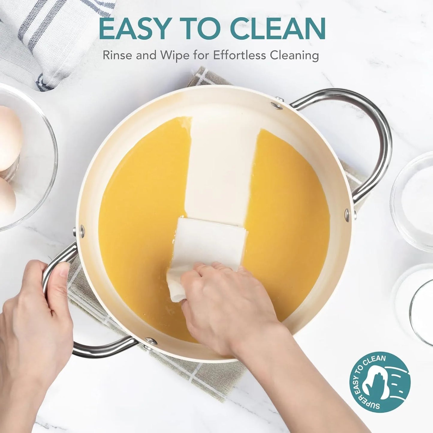 Marmite antiadhésive Michelangelo 6L avec couvercle - Compatible Induction