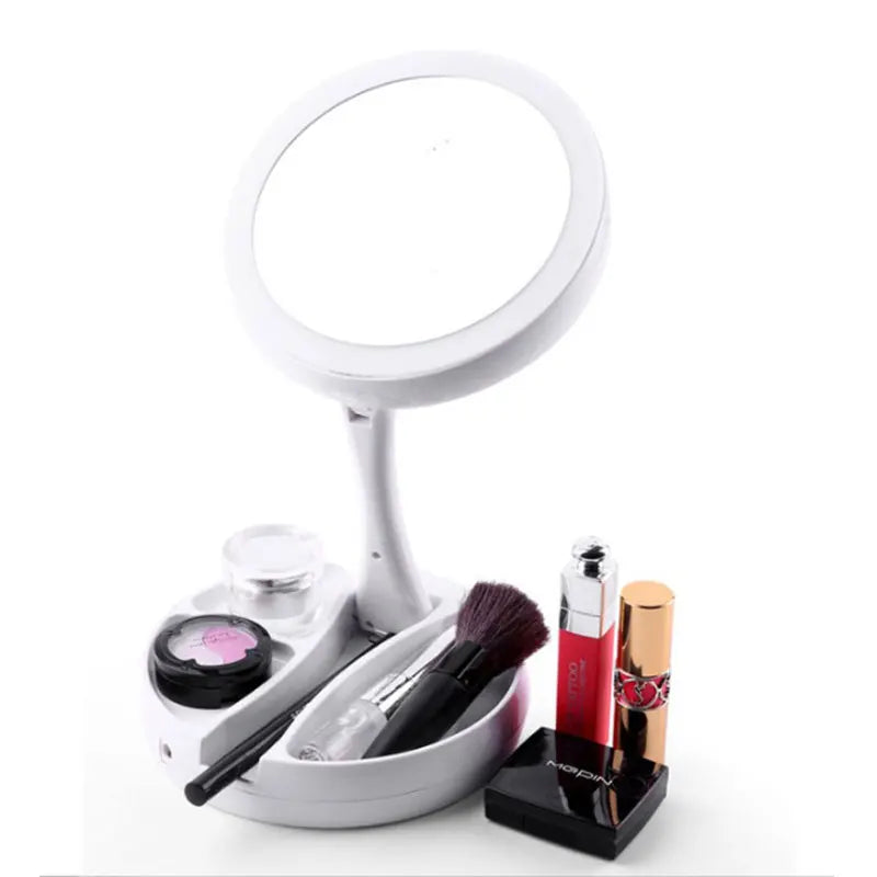 Miroir de vanité LED 1X 10X pliable, idéal pour maquillage