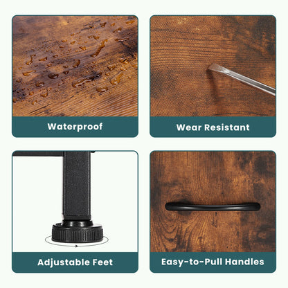 Commode TV JHK avec 5 tiroirs en tissu - Rangement élégant chambre