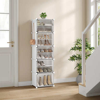 Armoire à chaussures pliable en PP transparent - Organisateur modulaire