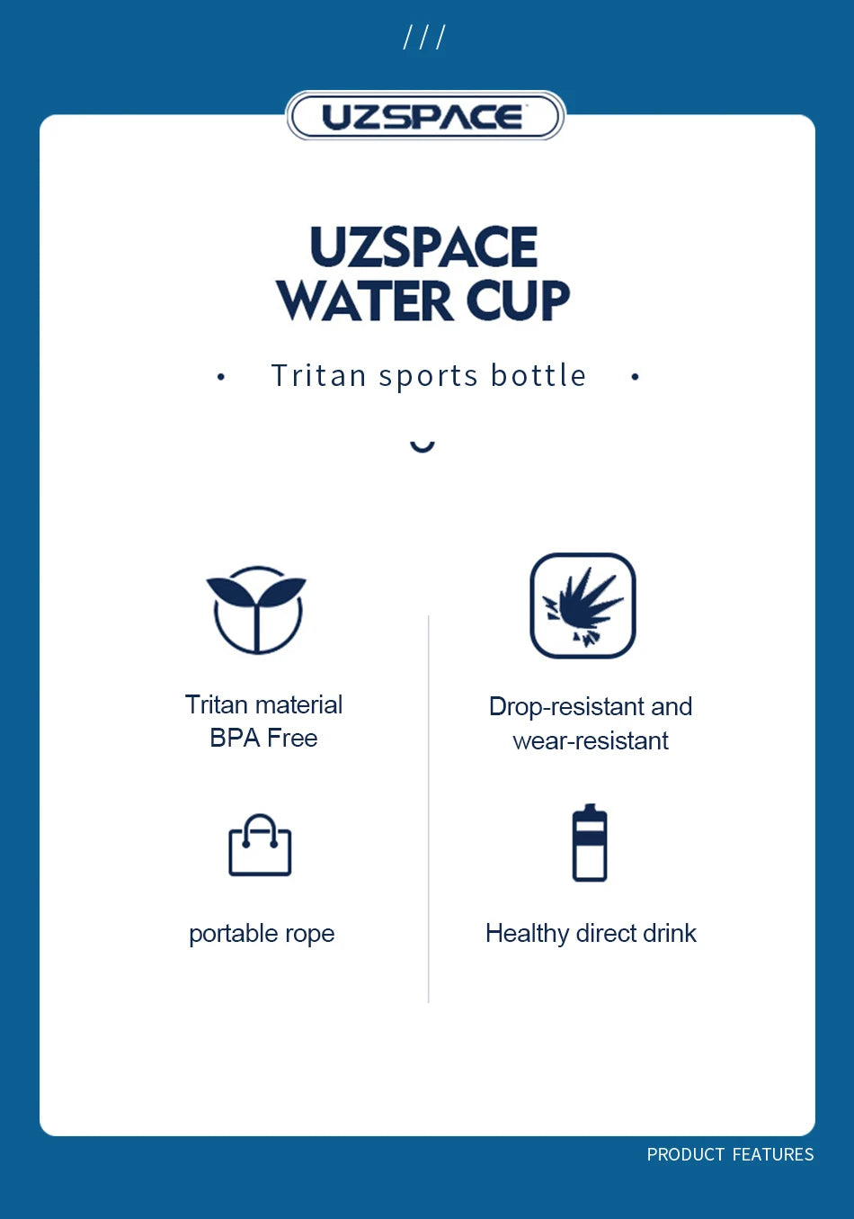 Gourde Sport Tritan Sans BPA - Bouteille d'Eau Portable 350/500ml