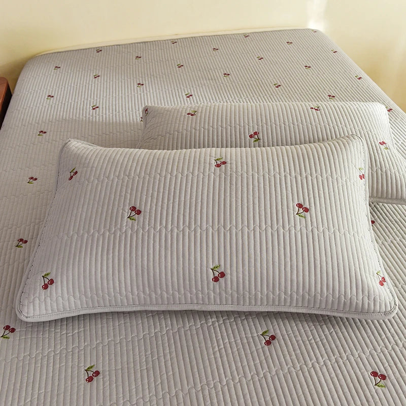 Ensemble Couvre-lit Matelassé Chic en Coton - 3 Pièces avec Taies