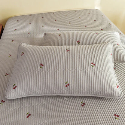 Ensemble Couvre-lit Matelassé Chic en Coton - 3 Pièces avec Taies