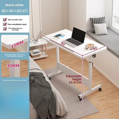 Table pliante mobile avec rouleaux - Table de chevet polyvalente