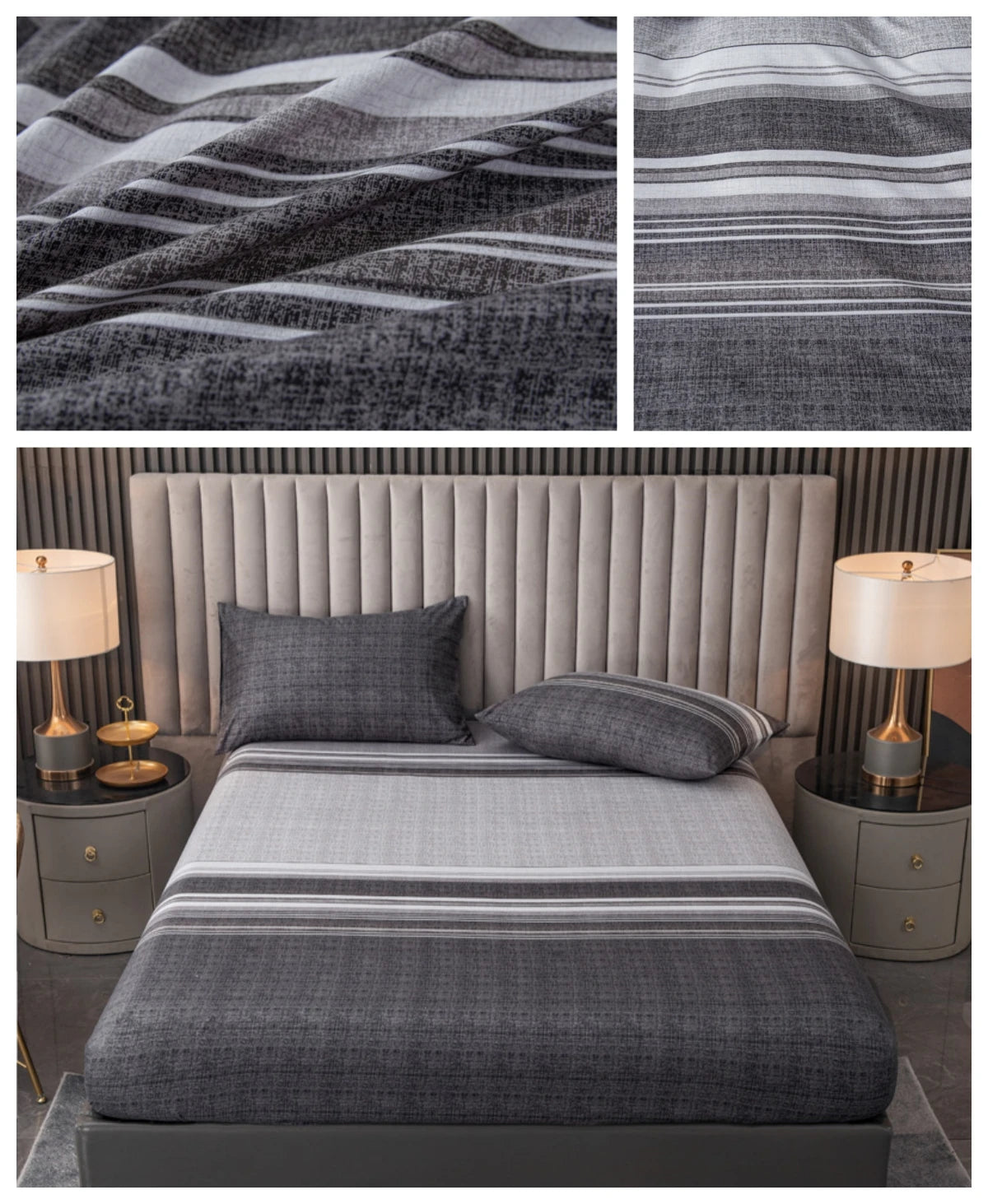 Ensemble de draps King Size 100% Polyester, 3 pièces avec élastique