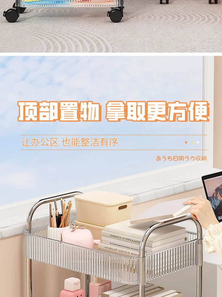 Chariot de Rangement Transparent 2/3/4 Niveaux - Étagère à Snacks Luxe