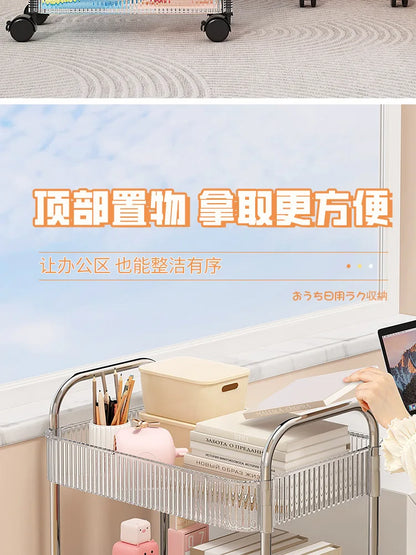 Chariot de Rangement Transparent 2/3/4 Niveaux - Étagère à Snacks Luxe