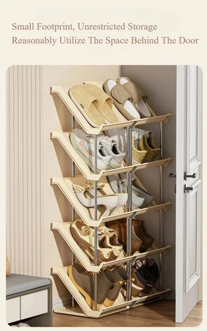 Étagère à chaussures empilable étroite pour un rangement optimal