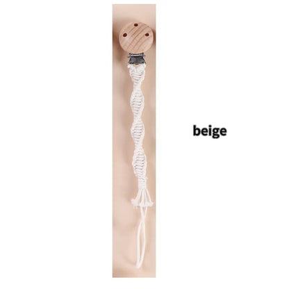 Porte-tétine en macramé et chanvre pour bébé - Tétine en coton artisanale