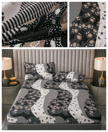 Ensemble de draps King Size 100% Polyester, 3 pièces avec élastique