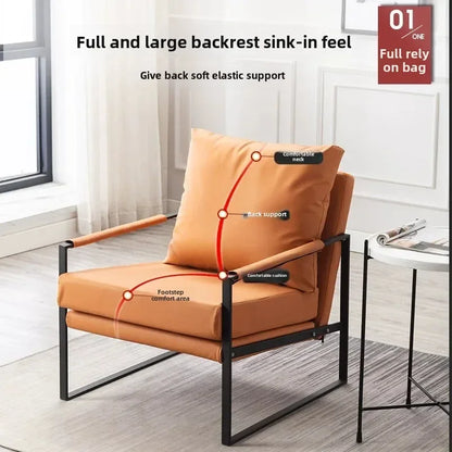 Canapé paresseux nordique en fer forgé pour salon et balcon