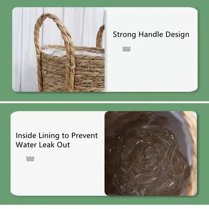 Panier de Jardinière en Osier Naturel - Pot de Fleur Rotin 20/25/30CM