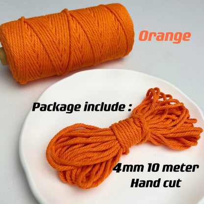 Corde en coton naturel 4mm pour macramé - 10m de créativité DIY