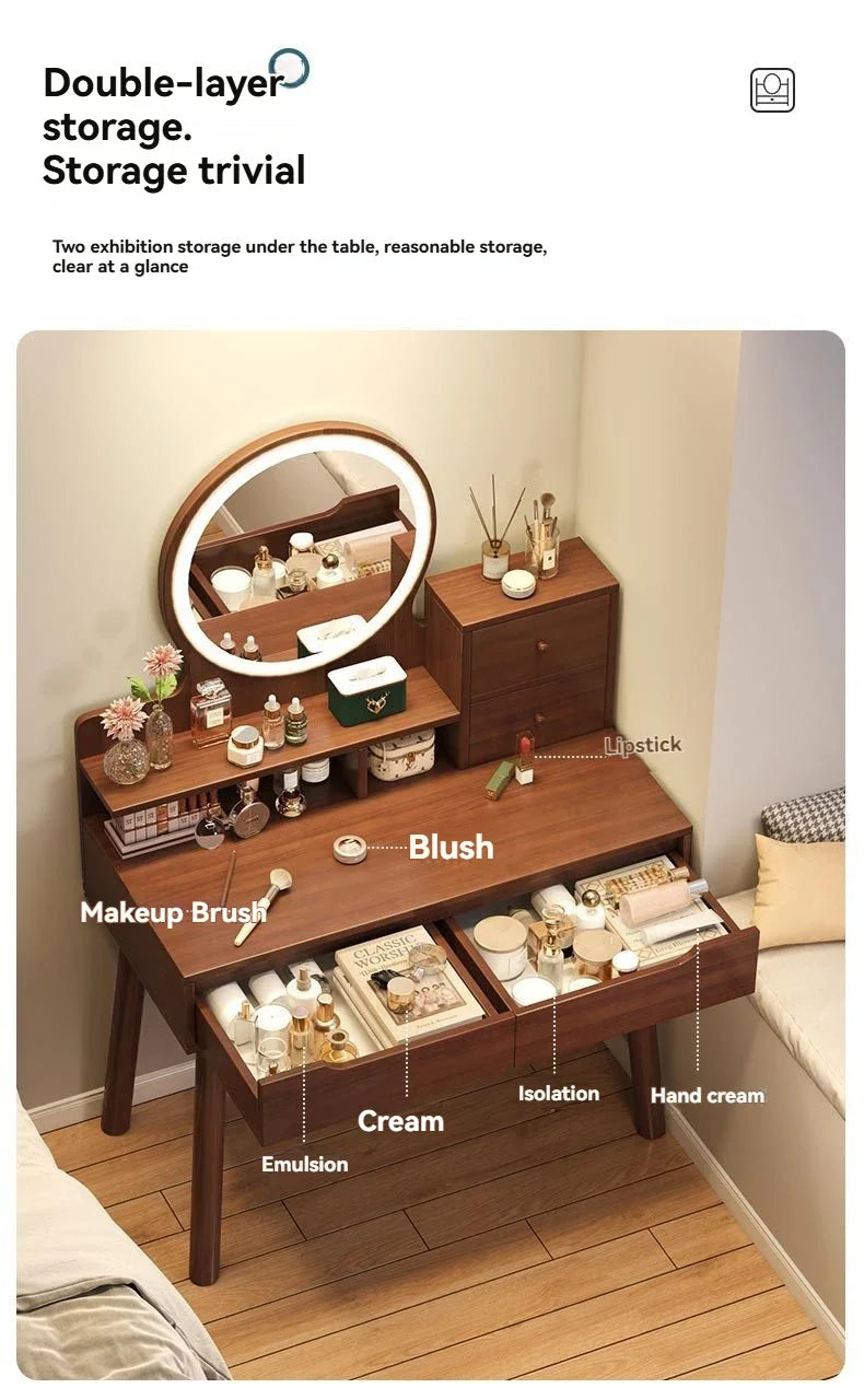 Coiffeuse de luxe légère style chinois - Bureau maquillage compact