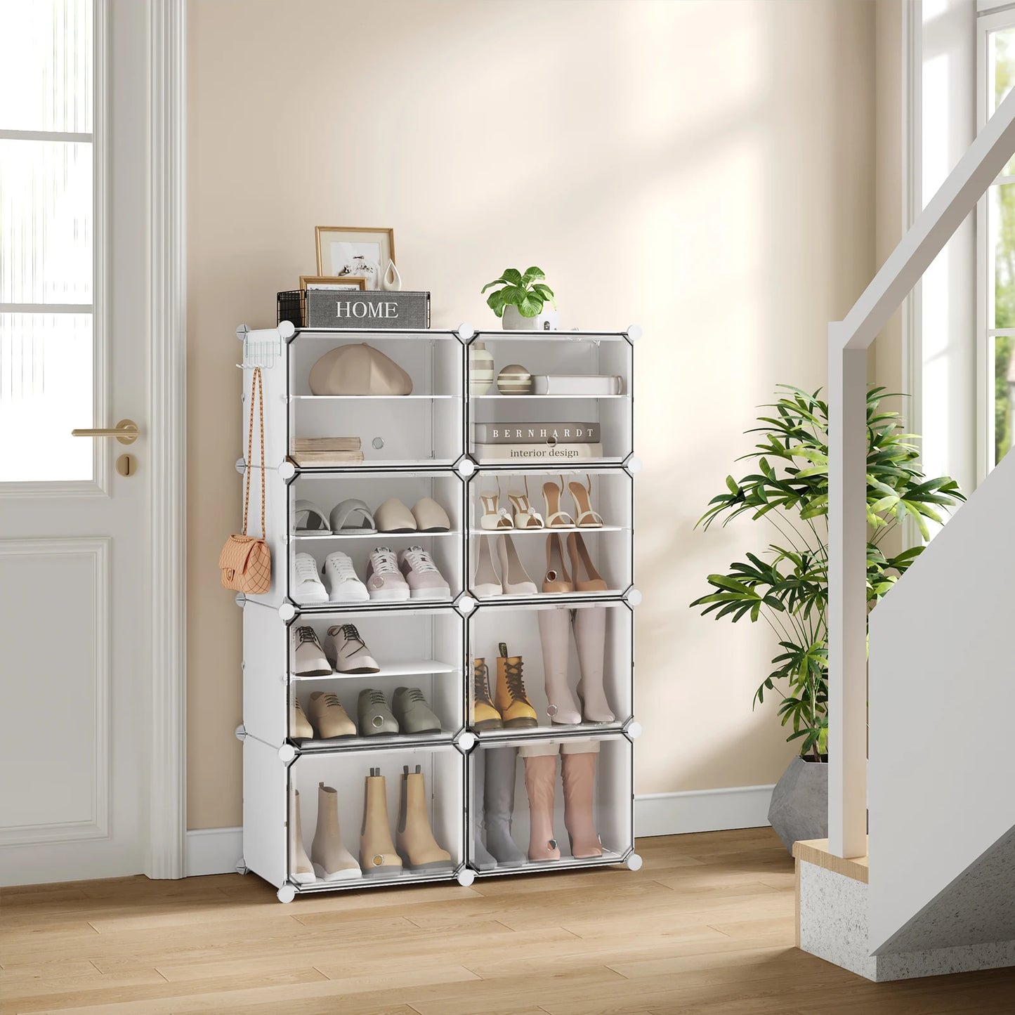 Armoire à chaussures pliable en PP transparent - Organisateur modulaire