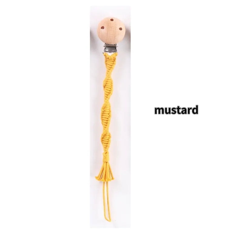 Porte-tétine en macramé et chanvre pour bébé - Tétine en coton artisanale