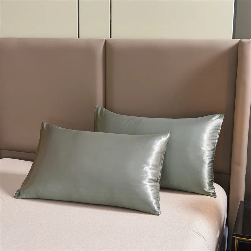 Housse de Couette Satin 3 pièces Queen Noir - Luxe & Douceur