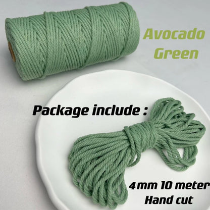 Corde en coton naturel 4mm pour macramé - 10m de créativité DIY
