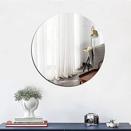 Miroir mural rond elliptique en acrylique pour salle de bains