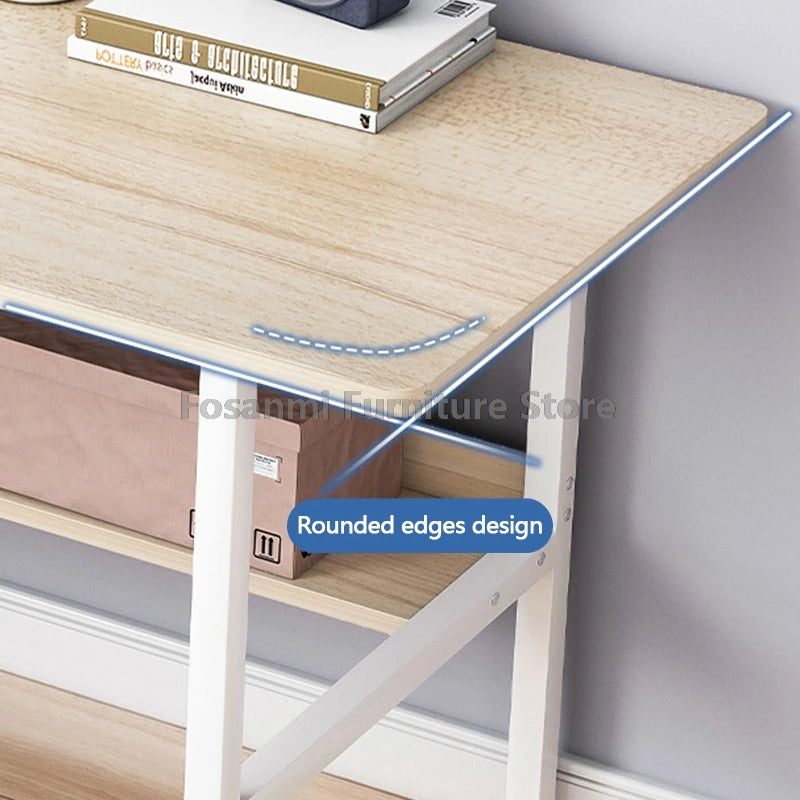 Bureau de jeu et d'étude avec rangement, coins arrondis