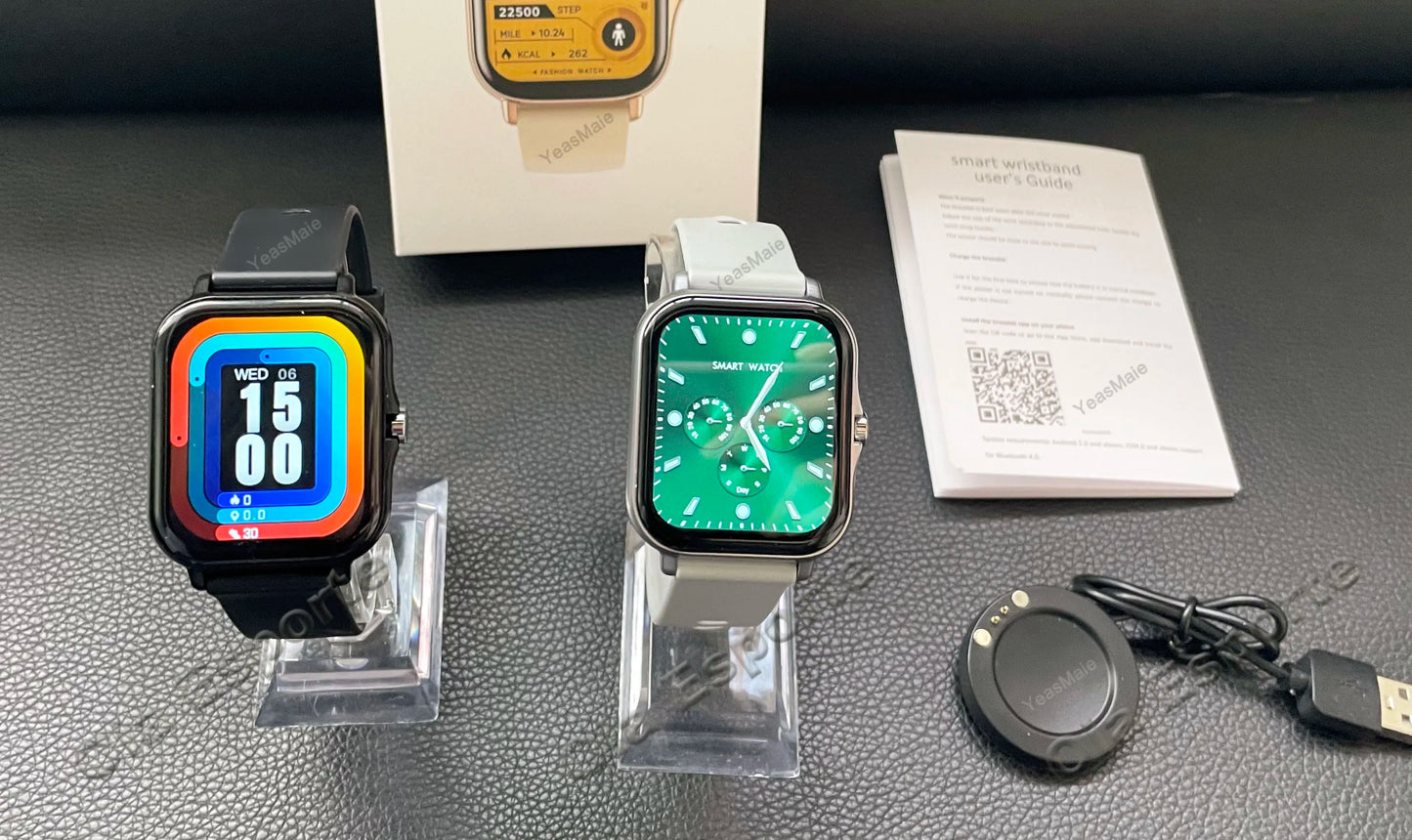 Montre Connectée Étanche 1.83" - Suivi Sportif & Notifications iPhone/Android