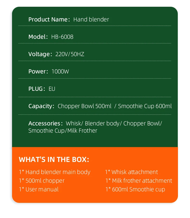 Mélangeur à main électrique 1000W 5 en 1 - Wancle puissant et polyvalent
