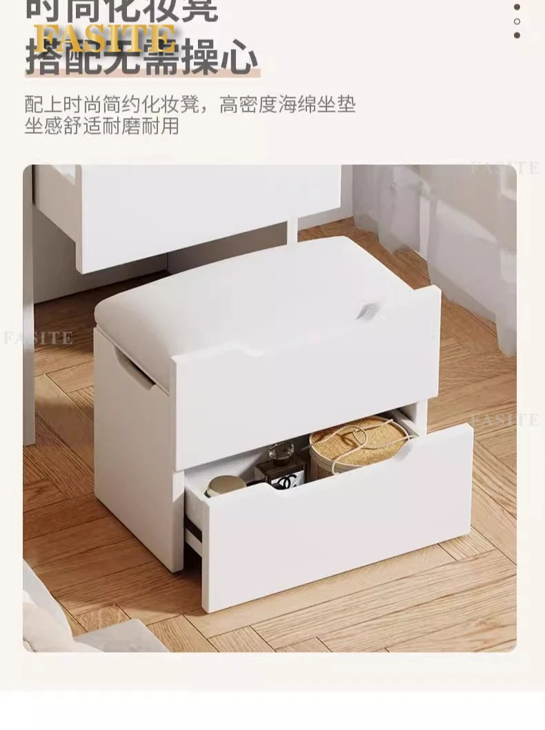 Commode moderne crème 48CM - Table de maquillage et rangement