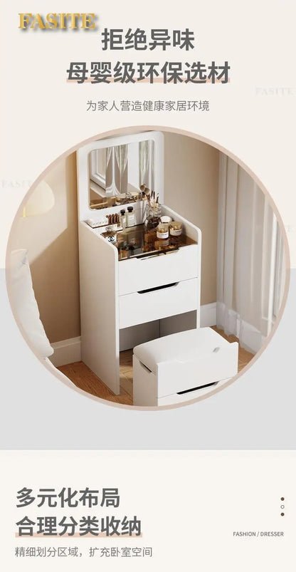 Commode moderne crème 48CM - Table de maquillage et rangement