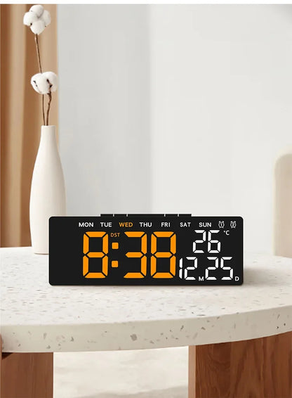 Réveil numérique LED avec température, date et mode nuit