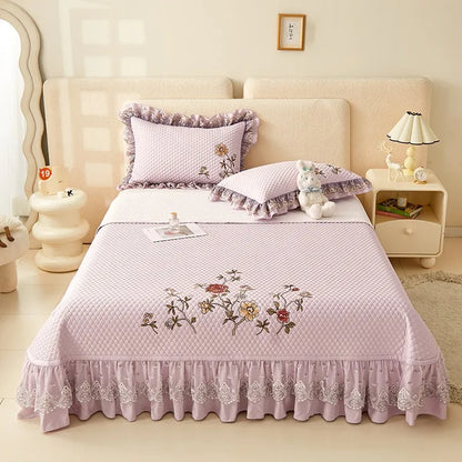 Ensemble de couvre-lit d'été brodé chic - léger et doux, 1 à 3 pièces