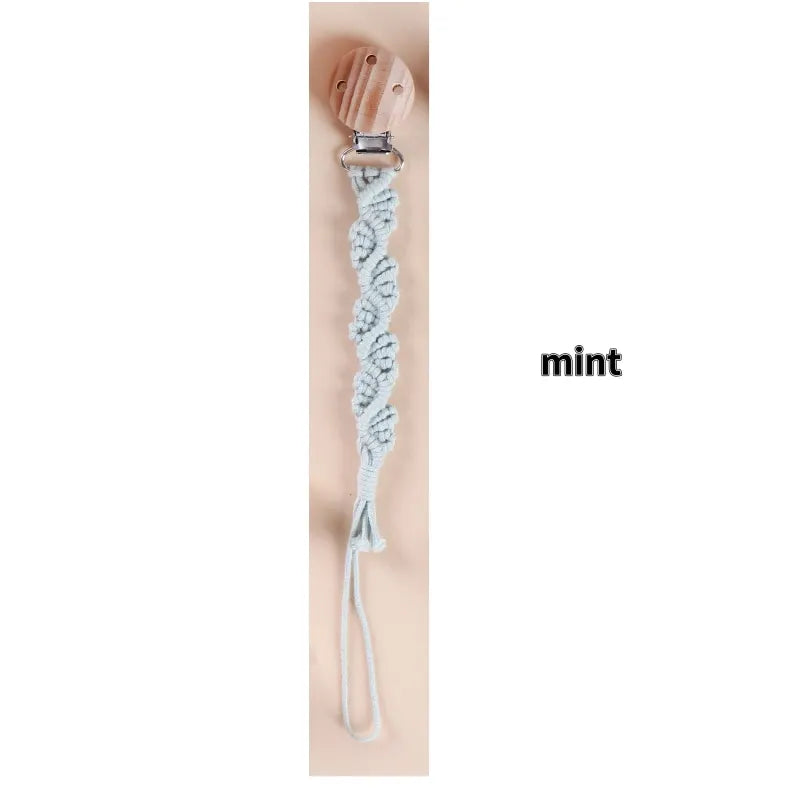 Porte-tétine en macramé et chanvre pour bébé - Tétine en coton artisanale