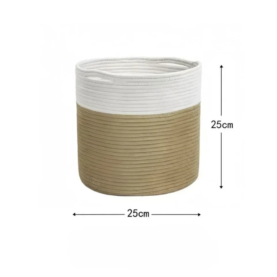 Panier à Linge en Corde de Coton - Panier de Rangement Pliable Luxe