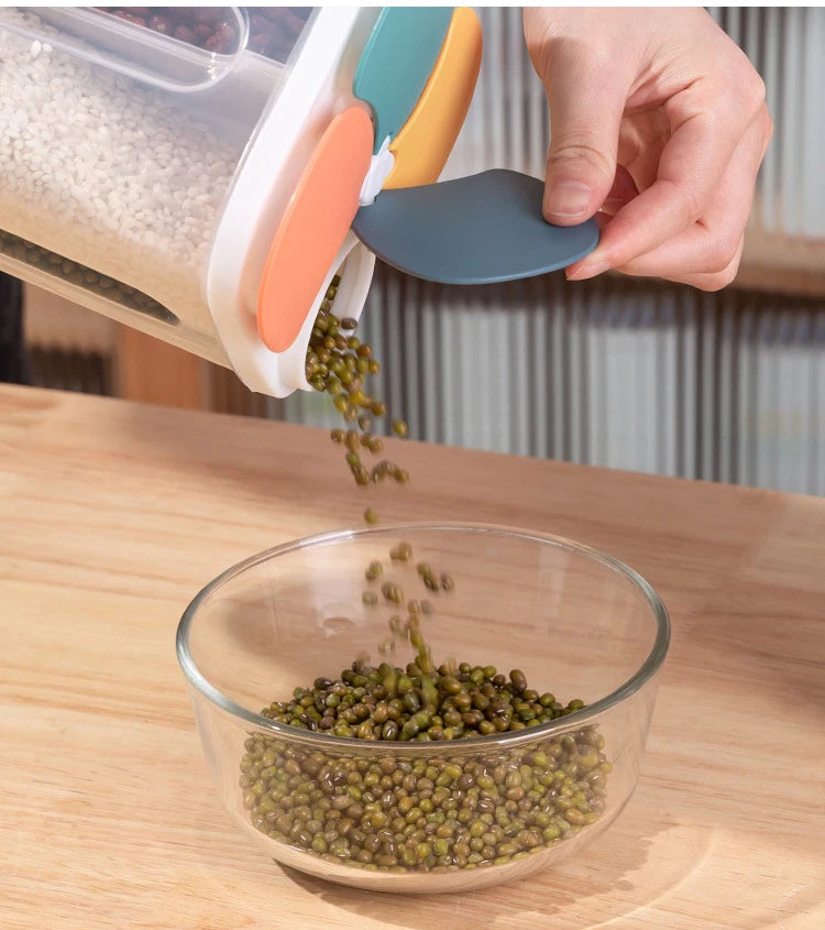 Boîte de rangement hermétique pour céréales - 4 grilles en plastique