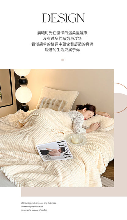 Couverture King Size à Carreaux - Chaude et Confortable pour Canapé