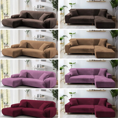 Housse de canapé en velours élastique pour salon - 1 à 4 places