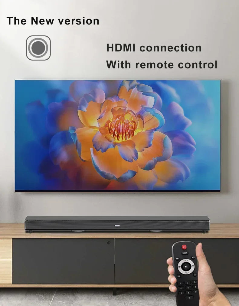 Barre de son 9D avec caisson de basses, Bluetooth & HDMI