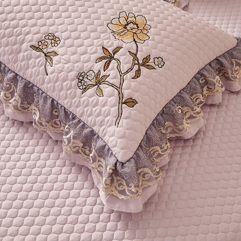 Ensemble de couvre-lit d'été brodé chic - léger et doux, 1 à 3 pièces