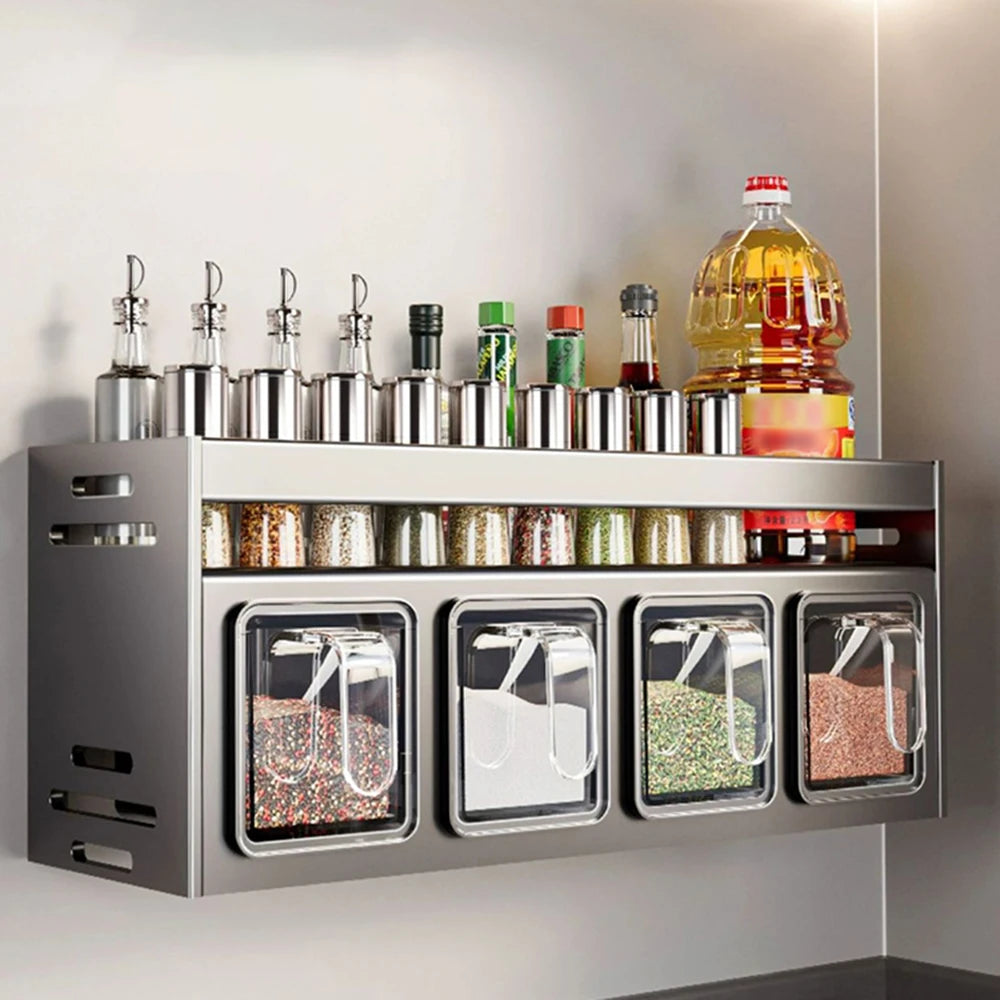 Etagère d'assaisonnement murale sans perçage, pratique et design