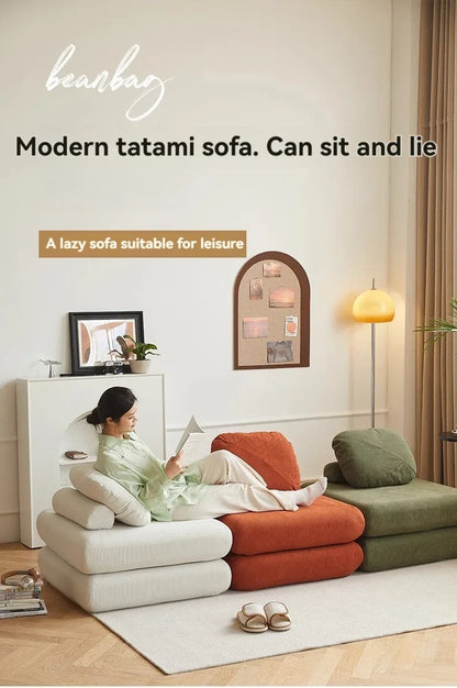 Canapé-lit pliant en tissu pour petit salon - Confort tatami