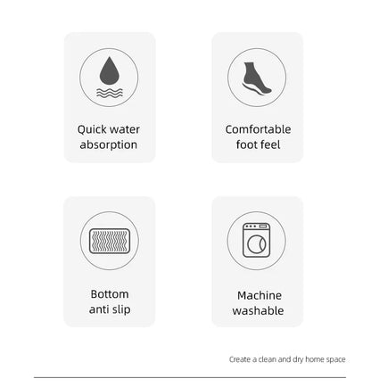 Ensemble de 3 Tapis Monochromes Doux et Absorbants - Motif Pierre