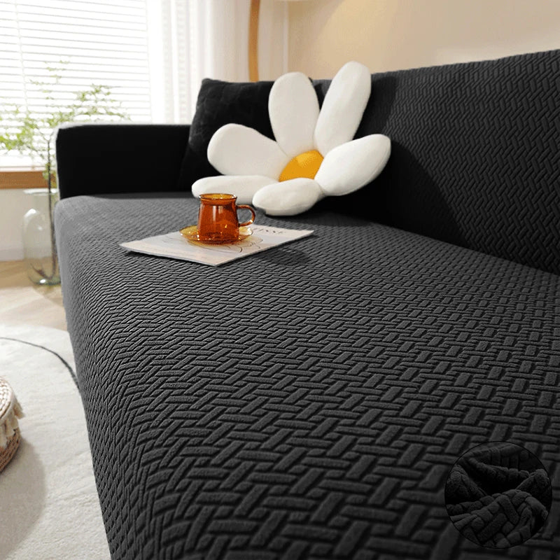 Housses de canapé élastiques Jacquard pour salon en L - LEVIVEl