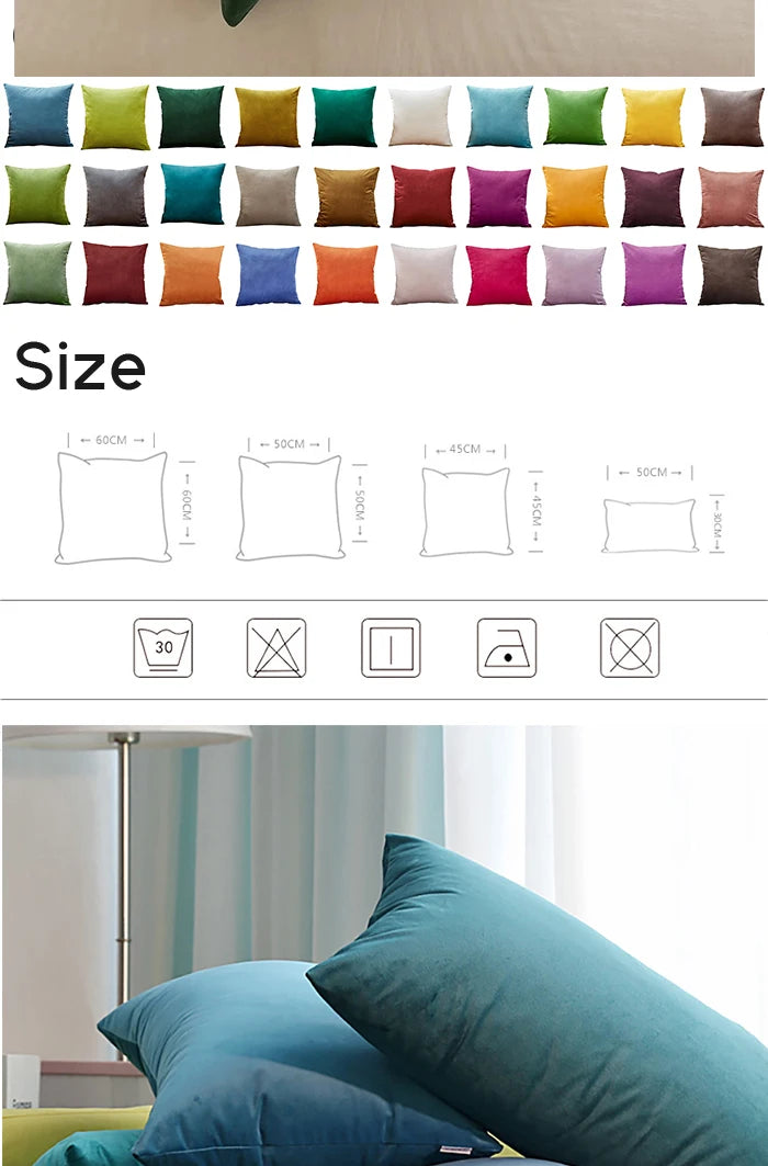 Housse de coussin velours 30x50 cm - Taie à carreaux nordique