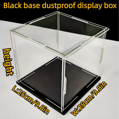 Boîte d'exposition acrylique noire pour poupées et objets de collection