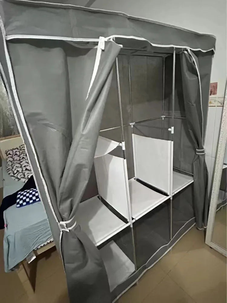Garde-robe pliable en acier pour chambre et dortoir - Grande capacité