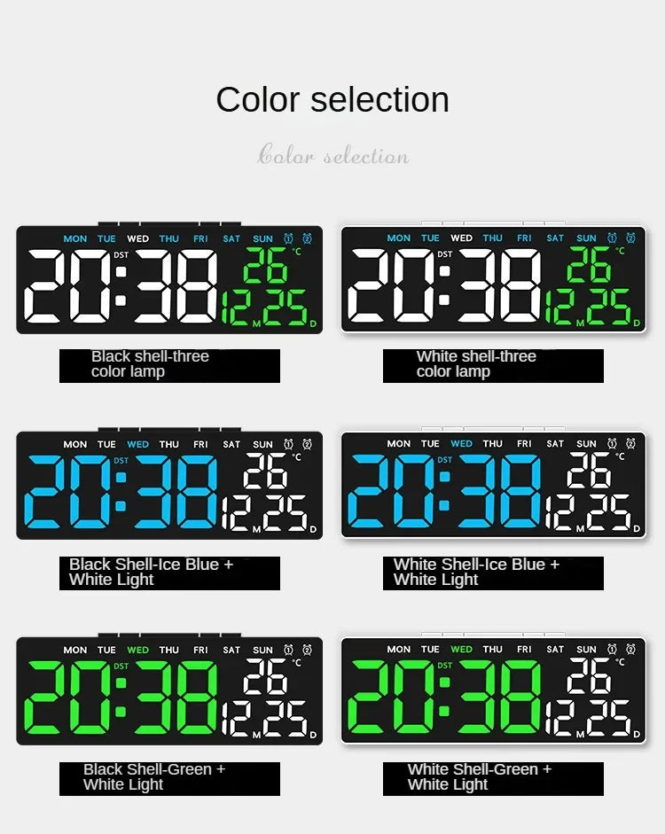 Réveil numérique LED avec température, date et mode nuit