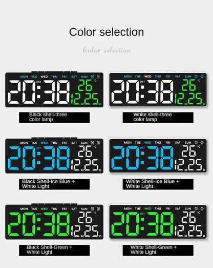 Réveil numérique LED avec température, date et mode nuit