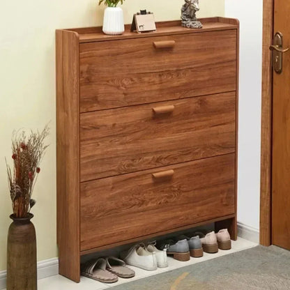 Armoire à chaussures en bois multicouche, gain de place et design pratique