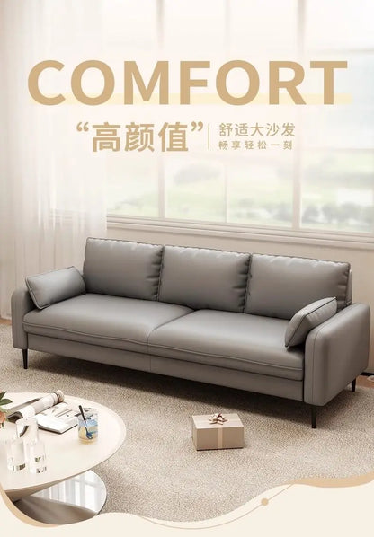 Salon de luxe léger, petite chambre à coucher, appartement, location, magasin de vêtements, salon de réception, canapé double en tissu pour trois personnes