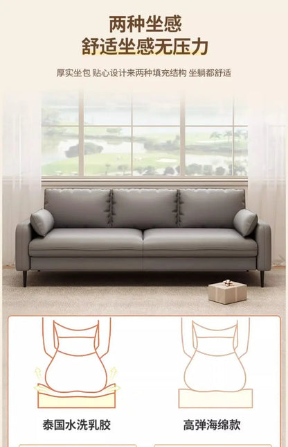 Salon de luxe léger, petite chambre à coucher, appartement, location, magasin de vêtements, salon de réception, canapé double en tissu pour trois personnes