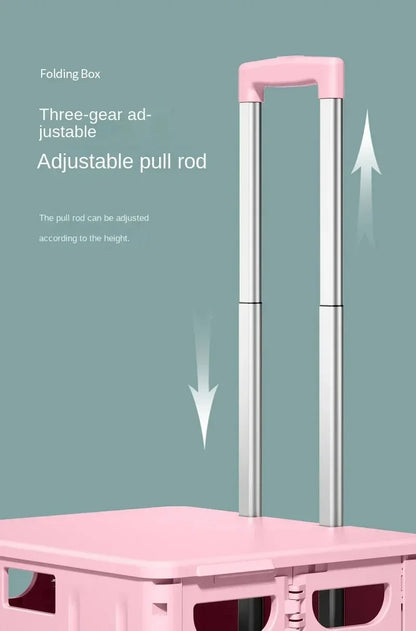 Chariot de courses pliable avec sacs – Idéal pour épicerie et pique-nique